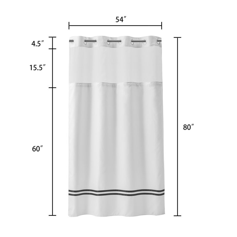 Ebern Designs Lurean Striped Polyester Shower Curtain With SnapIn Liner & Reviews Wayfair